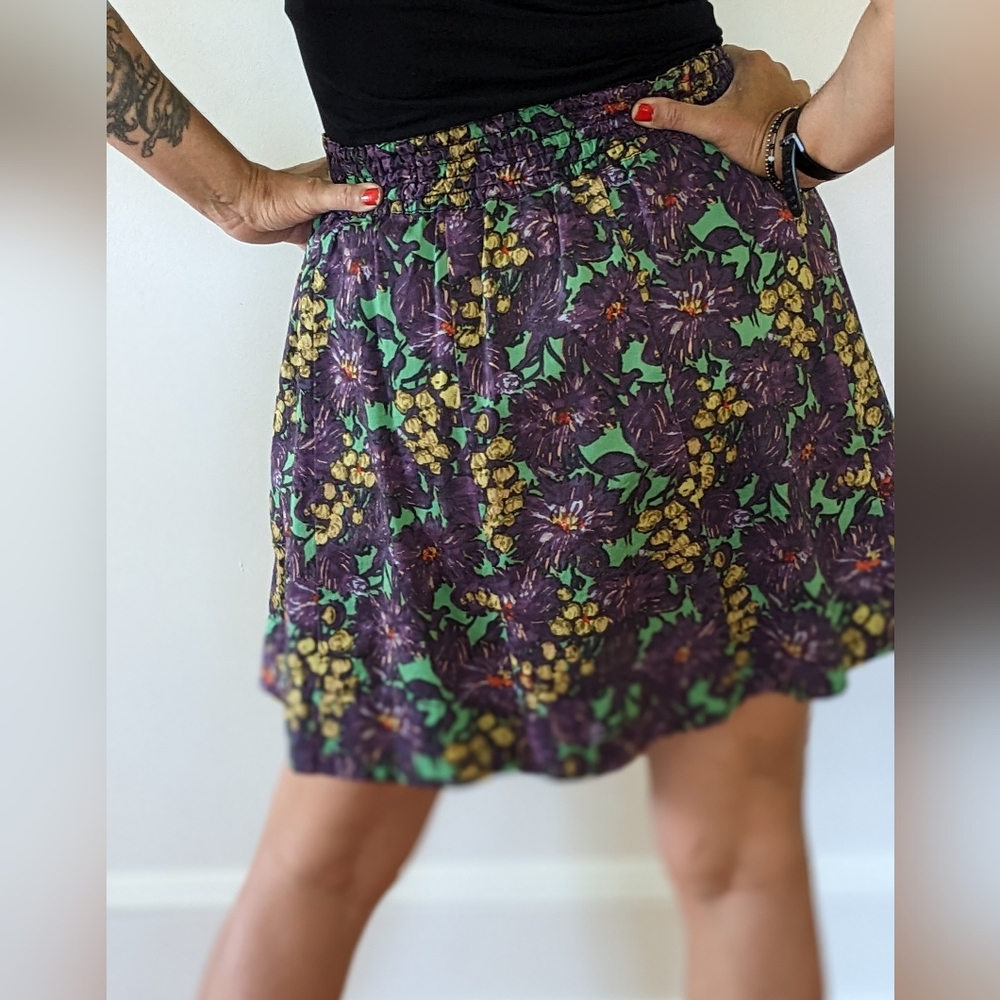 J. Crew Purple 💜 floral Mini Skirt Sz 6 - Picture 2 of 7